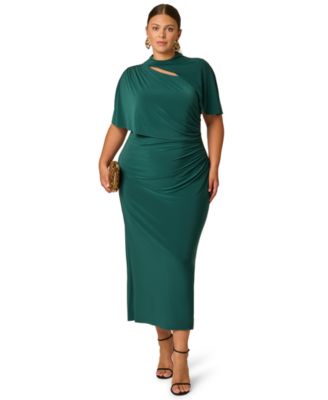 cutout plus size formal dress Green Evening Wear Sequined Prom Dresses