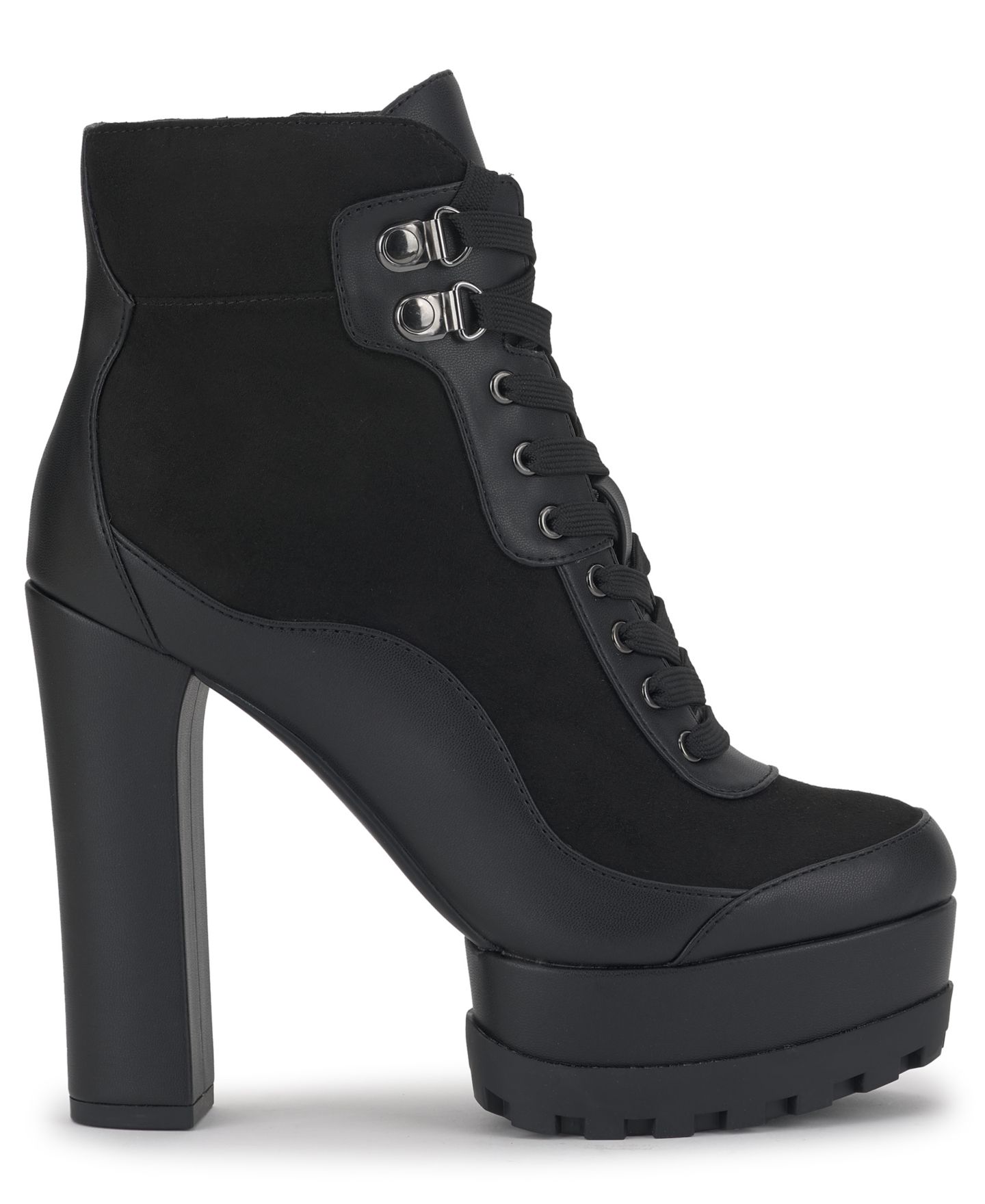 Женские ботинки Jessica Simpson Indiera Platform Lace-Up Hiker Booties, цвет: Чёрный замшевый — фото 2