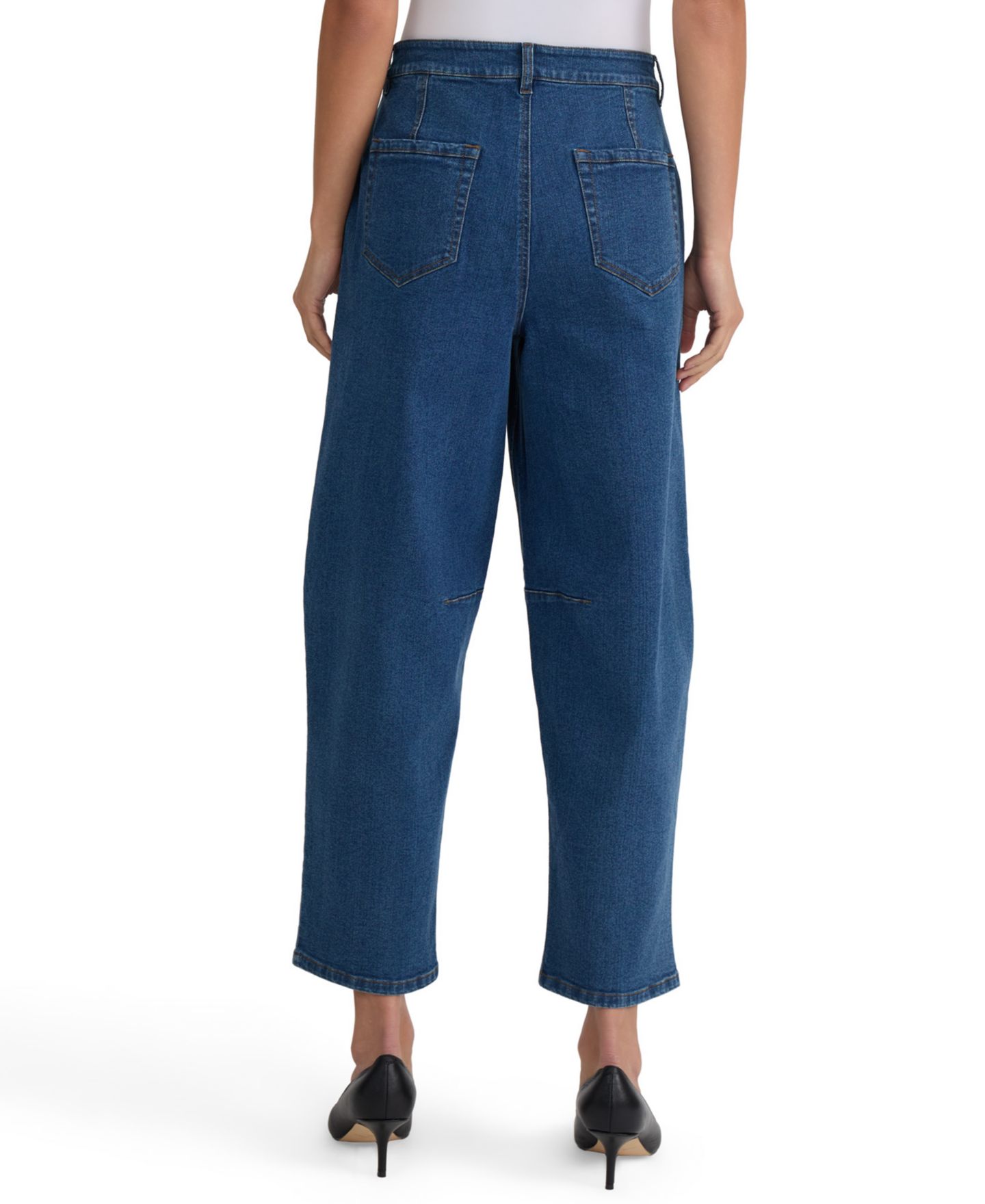 Женские джинсы Jones New York Petite Barrel High-Rise Cropped Barrel-Leg, цвет: Варёный — фото 3