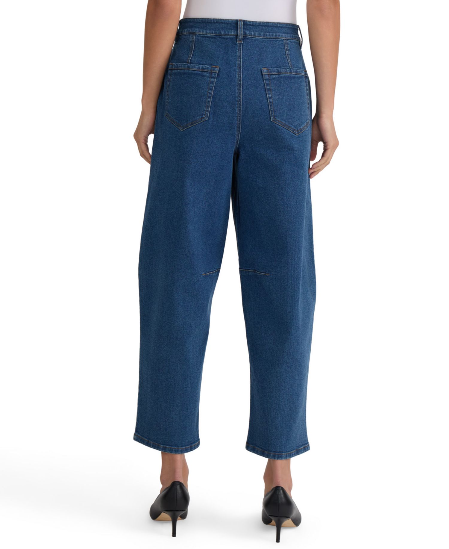 Petite Barrel High-Rise Cropped Barrel-Leg Jeans