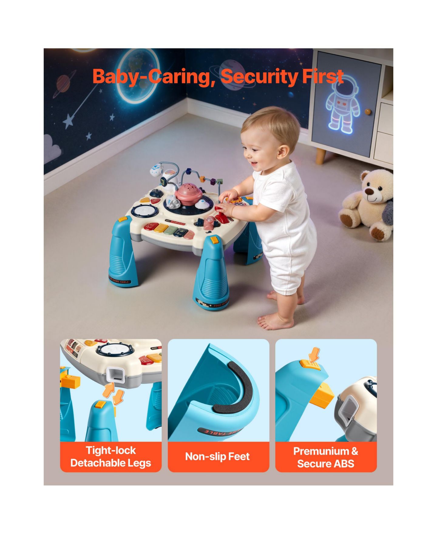 Детская игрушка SEVORLEY Baby Spacecraft Musical Activity Table, Ages 6+, цвет: Синий / Разноцветный — фото 8