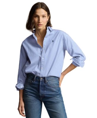 Women's Relaxed-Fit Striped Cotton Shirt