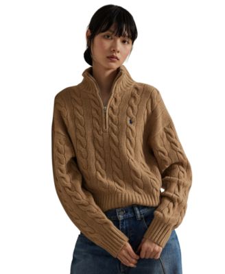 Women's Cable-Knit Half-Zip Sweater