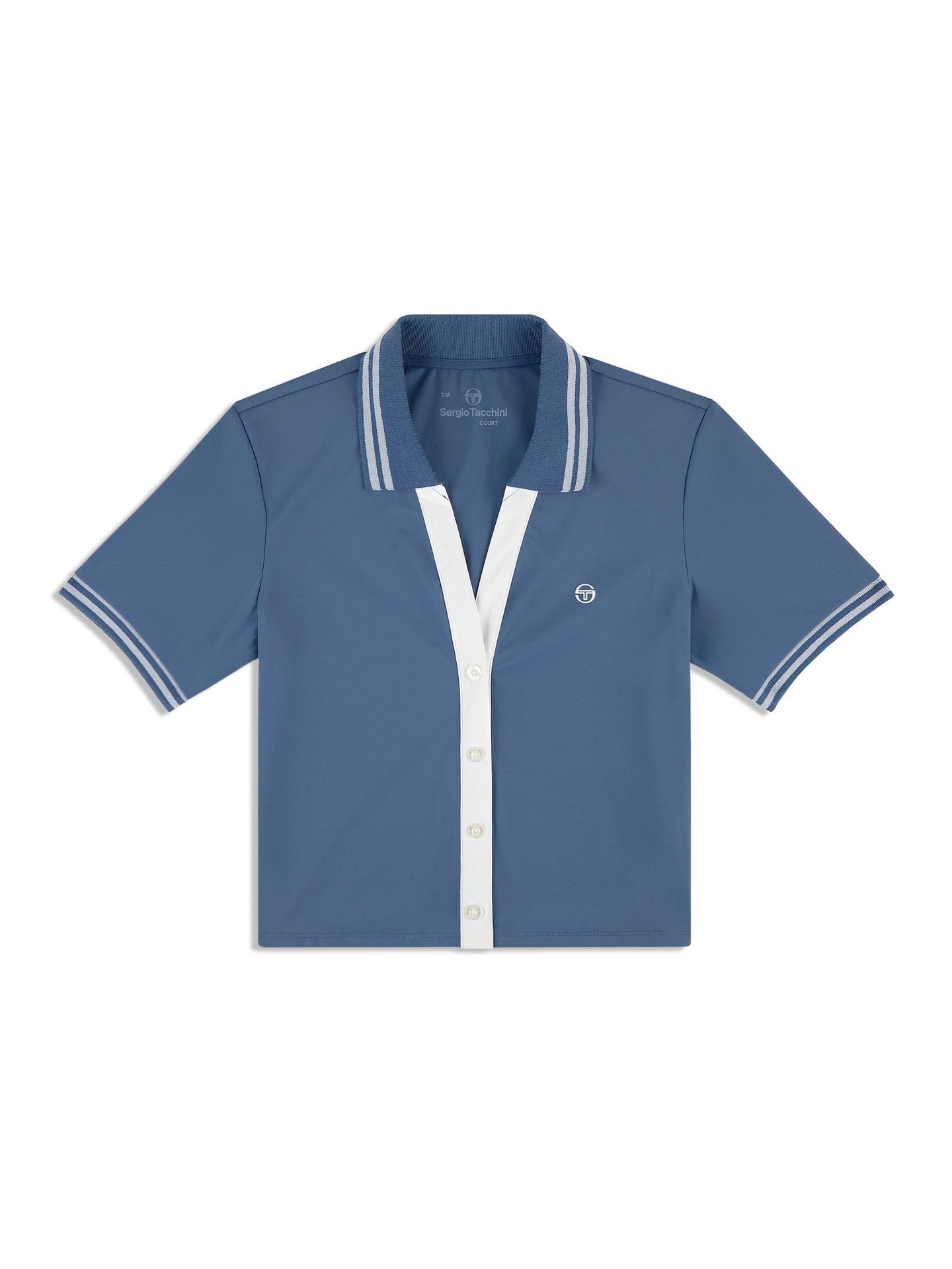 Женское поло Sergio Tacchini Idalia Cropped Johnny Collar Polo, цвет: Синий индиго — фото 2