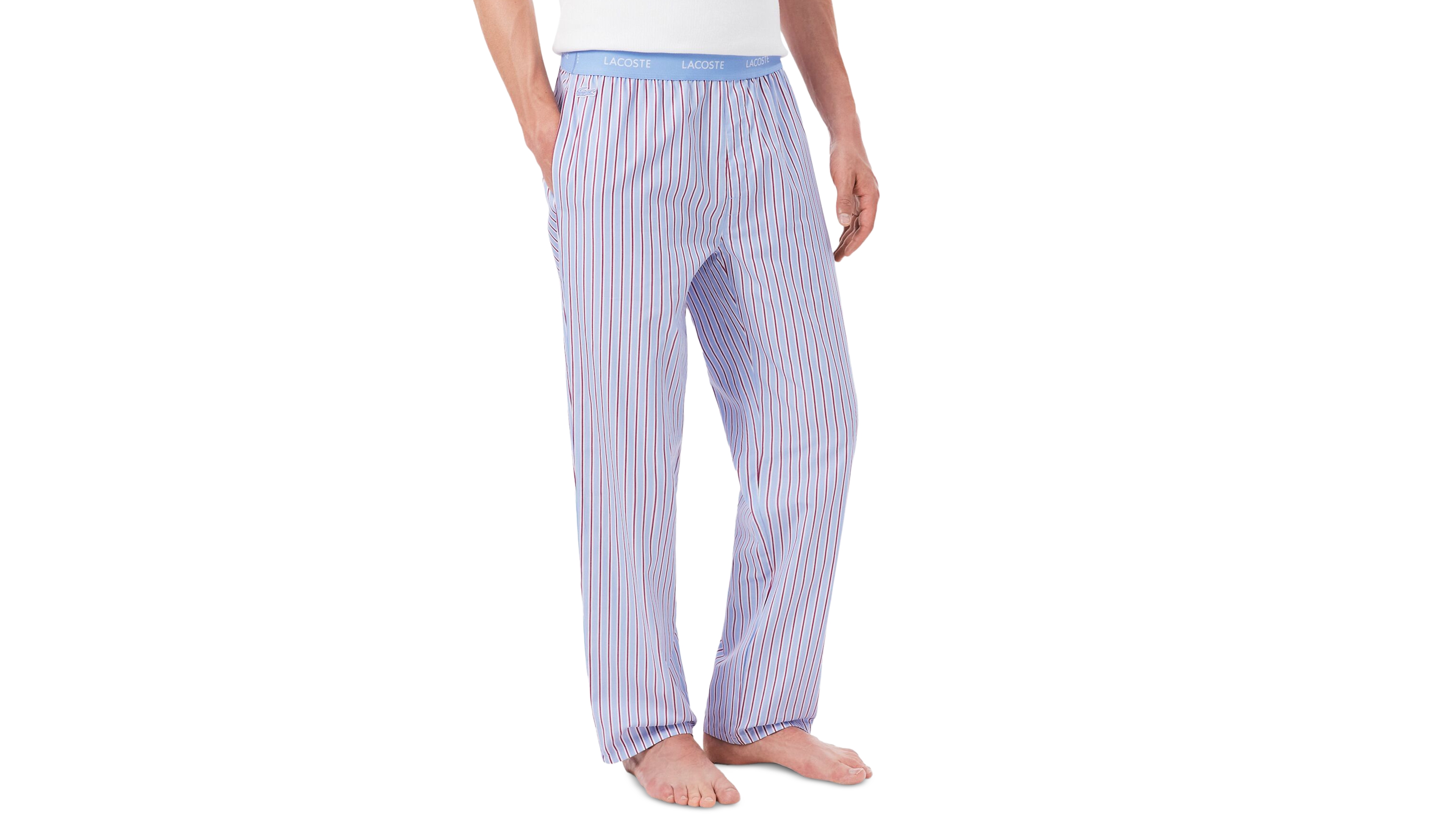 Lacoste Men's Cotton Striped Pajama Pants