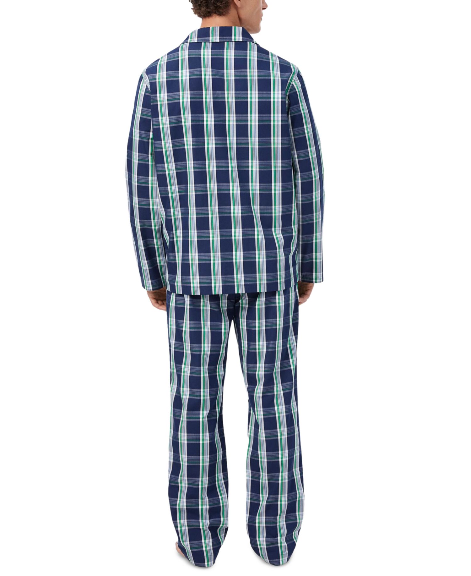 Men's Flannel V-Neck Pajama, 2-Piece Set