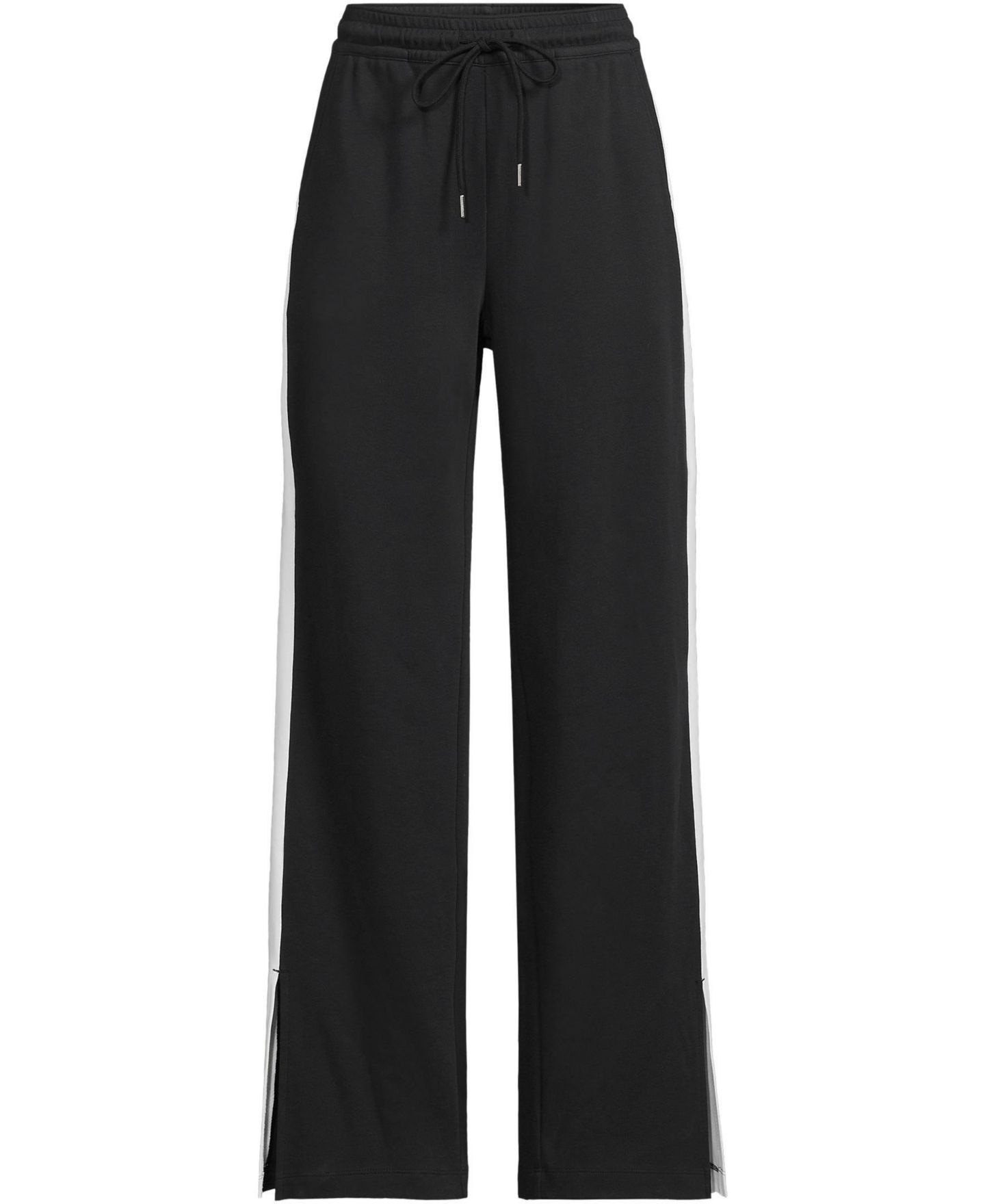 Женские брюки Lands' End Sport Knit High-Rise Relaxed Straight-Leg, цвет: Чёрный / Белый — фото 3