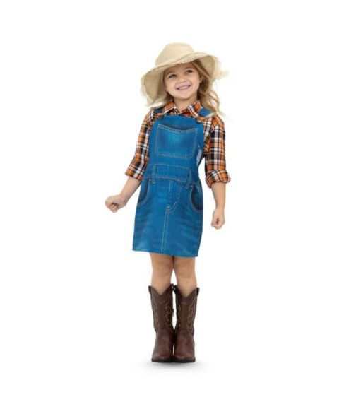 Детские игрушки Dress Up America Girls Farmer Costume Set - Classic Farm Outfit for Children, Dress Up, Halloween and School Events