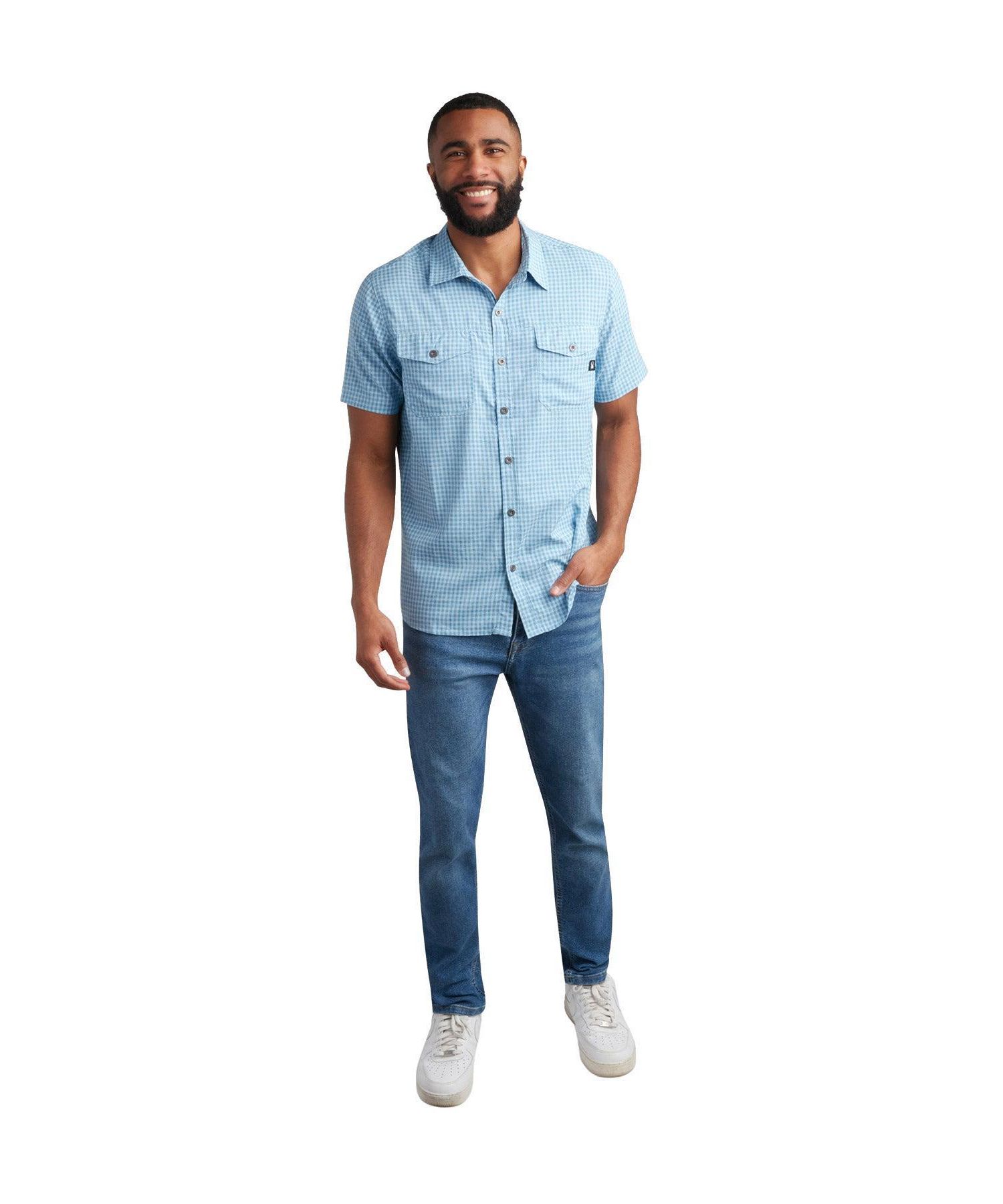 Men's Mini Check Slim-Fit Button-Down Shirt