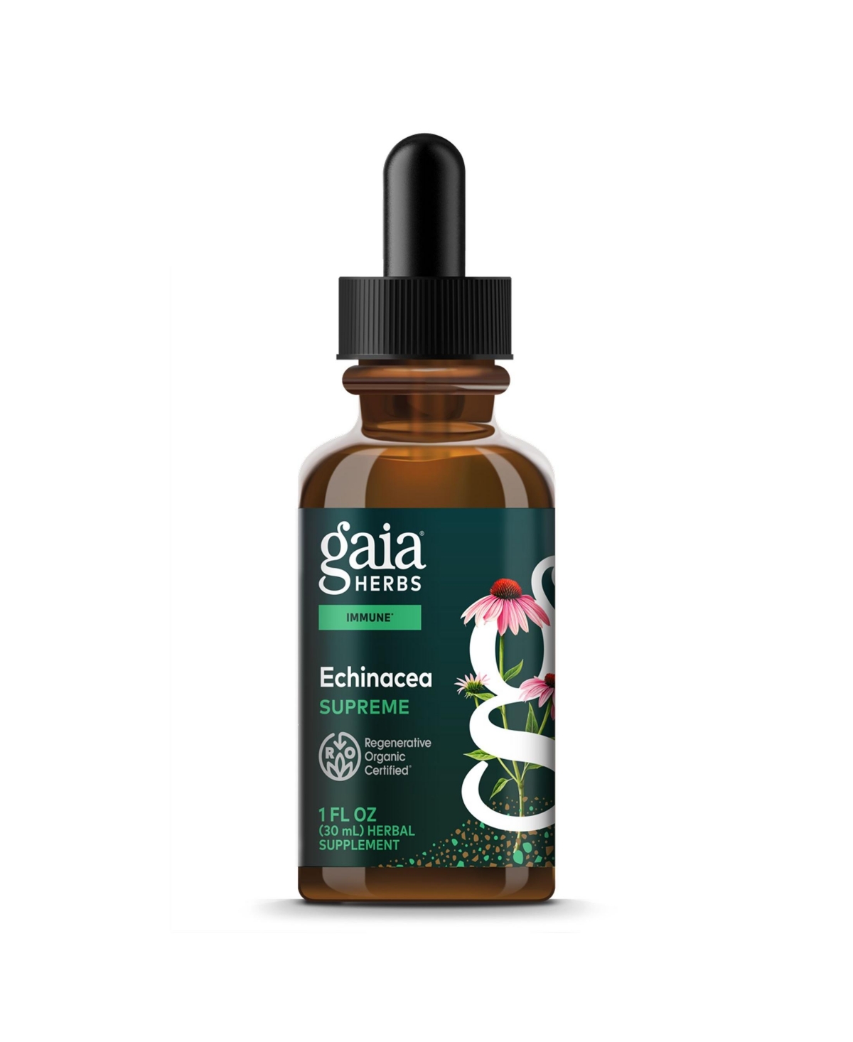Gaia Herbs Echinacea Supreme Regenerative Certified Tinctures 1 fl oz