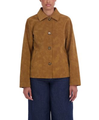 Women's Nubuck Faux Leather Car Coat