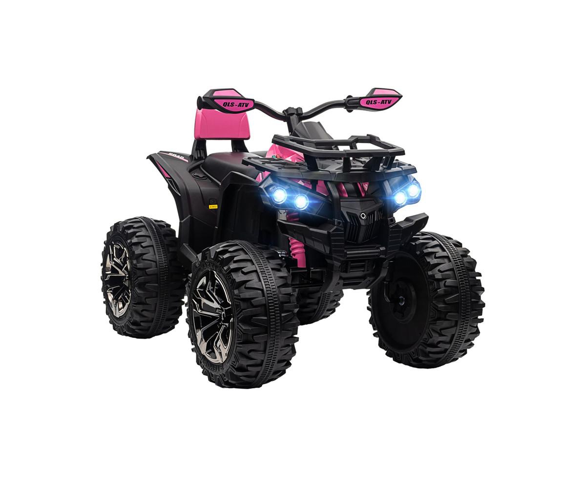 Yobtop 12V Kids Atv Ride-On Four-Wheeler, Battery-Powered with Led Headlights, 66 lbs. Capacity, Ages 3+ - Pink