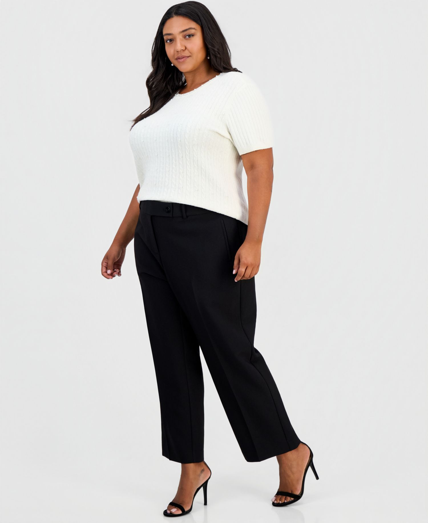 Plus Size Mid-Rise Ankle Pants