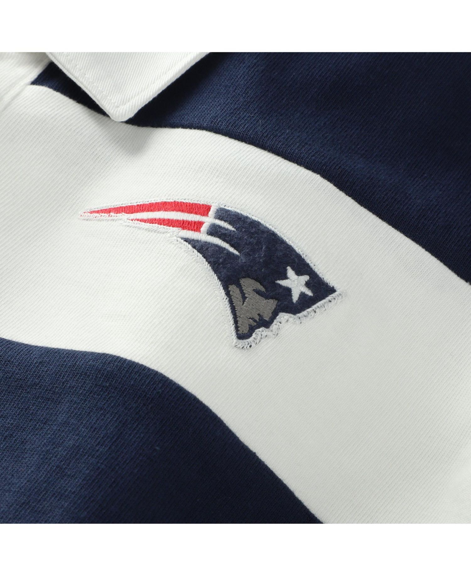 Women's Navy/White New England Patriots Clubhouse Hall Raven Rugby Long Sleeve T-Shirt