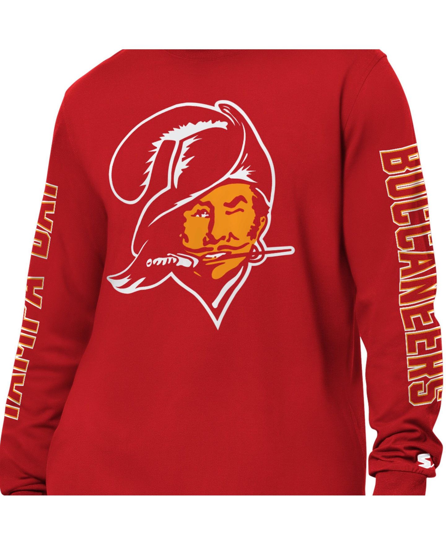 Мужская футболка Starter Red Tampa Bay Buccaneers Clutch Hit II Logo Long-Sleeve — фото 2