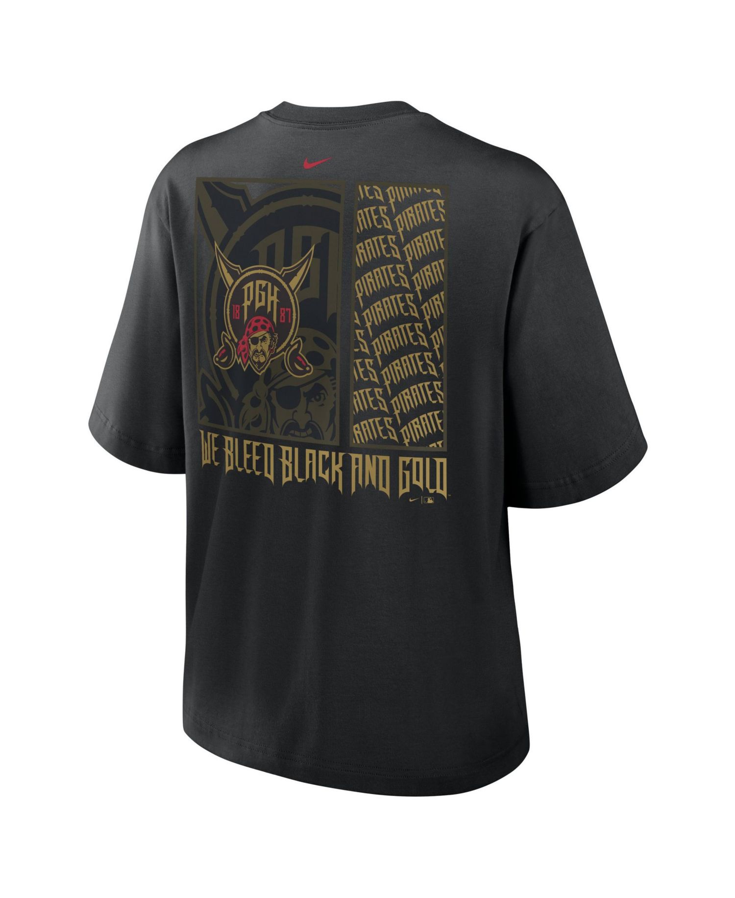Women's Black Pittsburgh Pirates Premium Essentials Relaxed Boxy T-Shirt