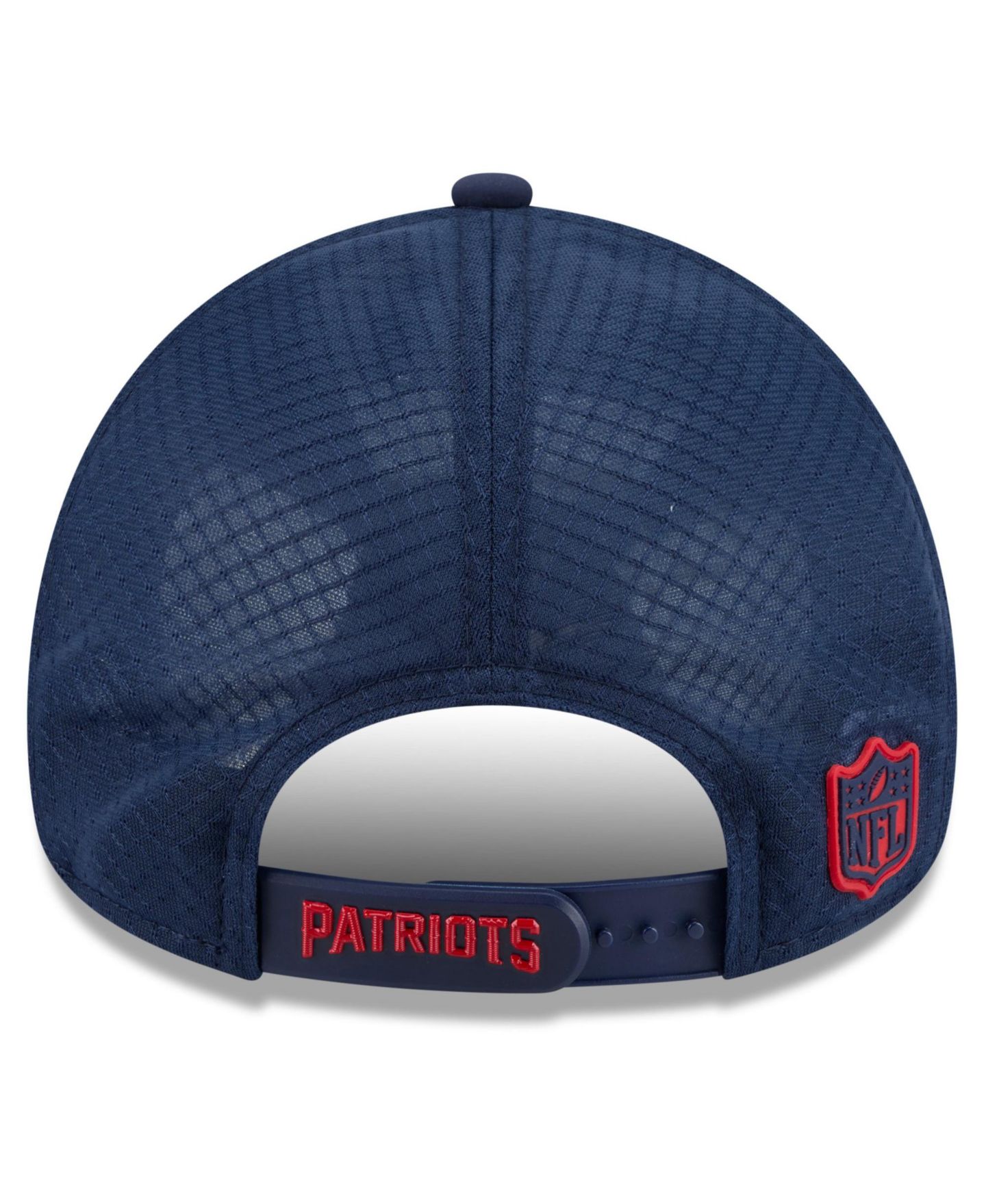 Мужская кепка New Era Navy New England Patriots 2026 Sideline Apex 9FORTY Adjustable Trucker Hat — фото 3