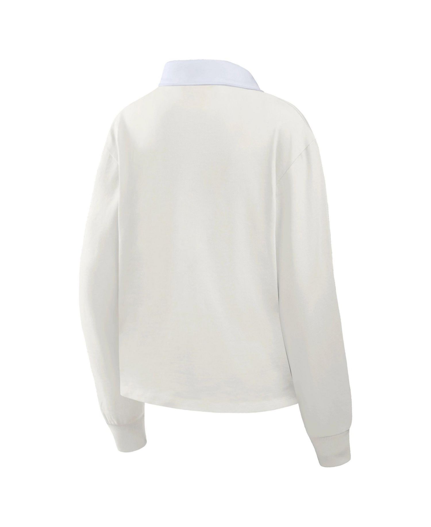 Women's Cream Dallas Cowboys Heritage Play Action Rugby Long Sleeve Polo Shirt