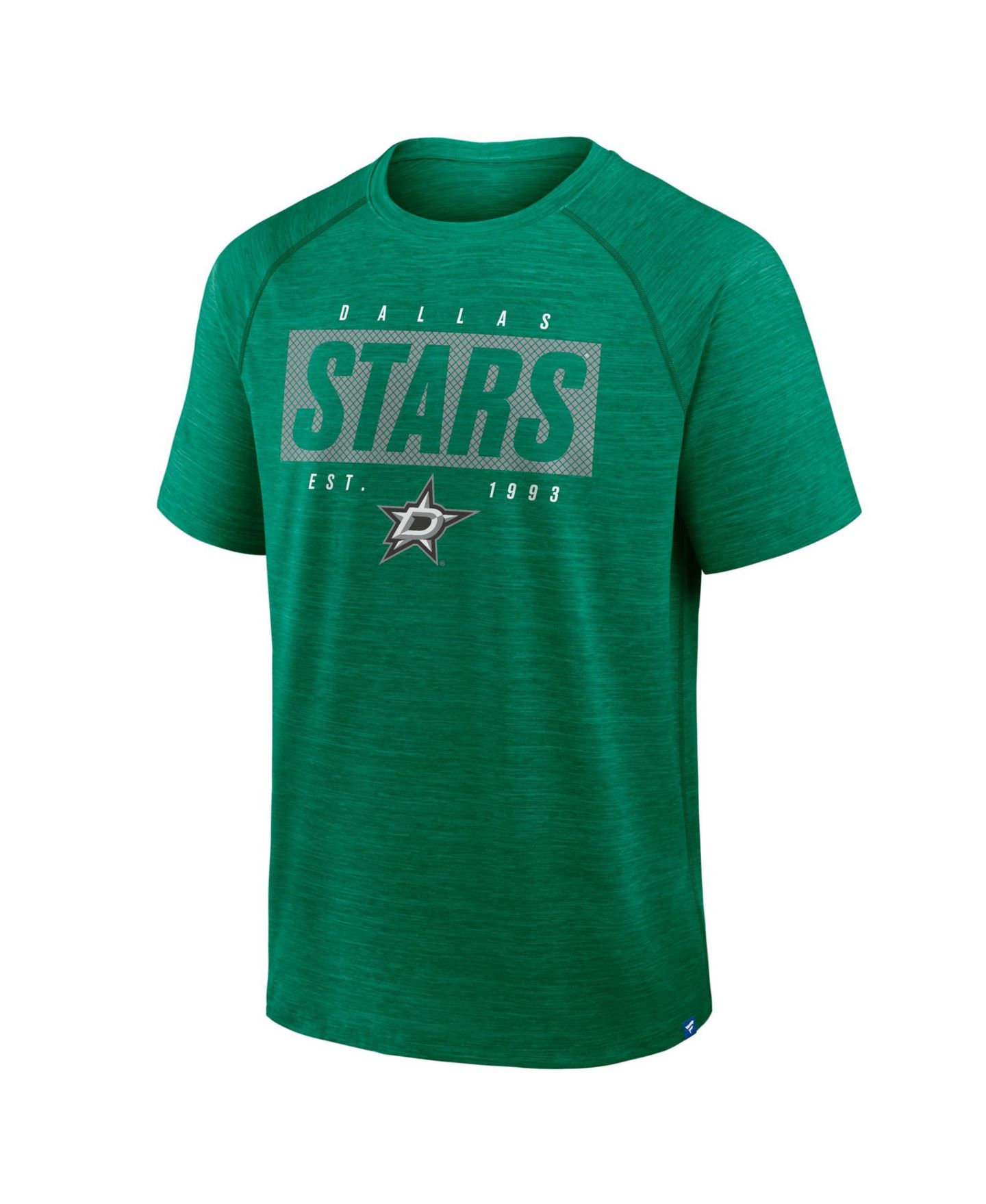 Мужская футболка Fanatics Heather Kelly Green Dallas Stars Breakaway Clutch Raglan — фото 3