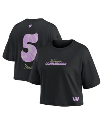 Women's Jayden Daniels Black Washington Commanders Fashion Cropped T-Shirt