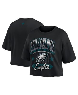 Women's Black Philadelphia Eagles Americana Cropped T-Shirt