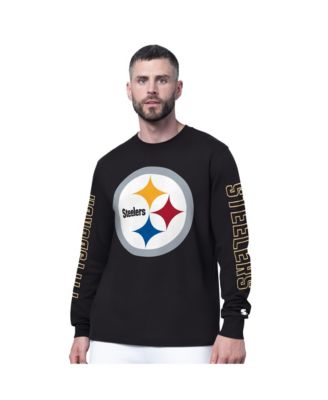 Men's Black Pittsburgh Steelers Clutch Hit II Long-Sleeve T-Shirt