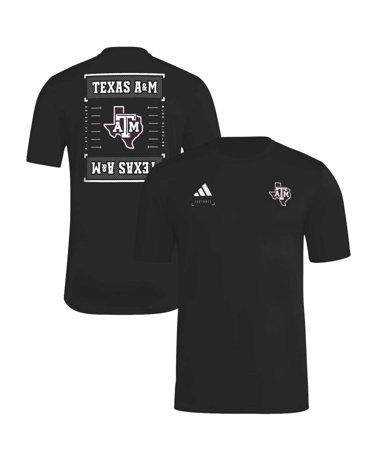 Мужская футболка adidas Black Texas A M Aggies Locker Football Icon Aeroready Pre-Game — фото 1