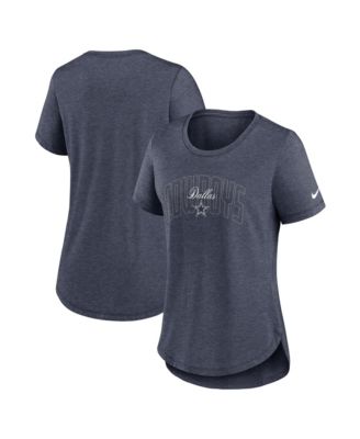 Women's Heather Navy Dallas Cowboys Primetime Backfield Tri-Blend T-Shirt
