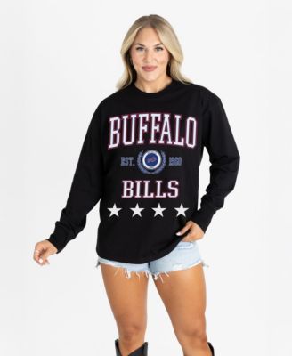Women's Black Buffalo Bills Oversized Everyday StarLong sleeves T-Shirt