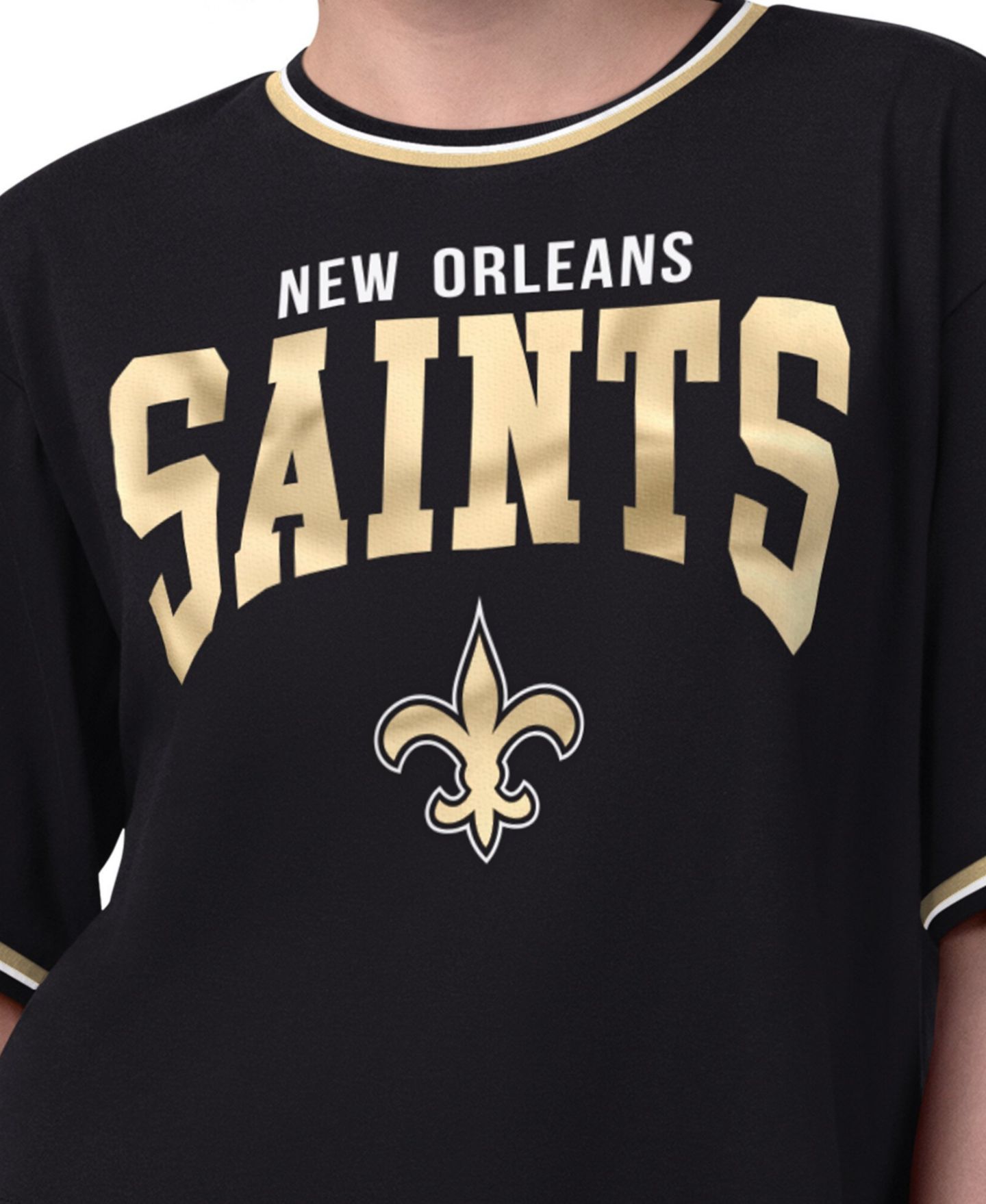 Женская футболка Starter Black New Orleans Saints Ace Cropped — фото 2