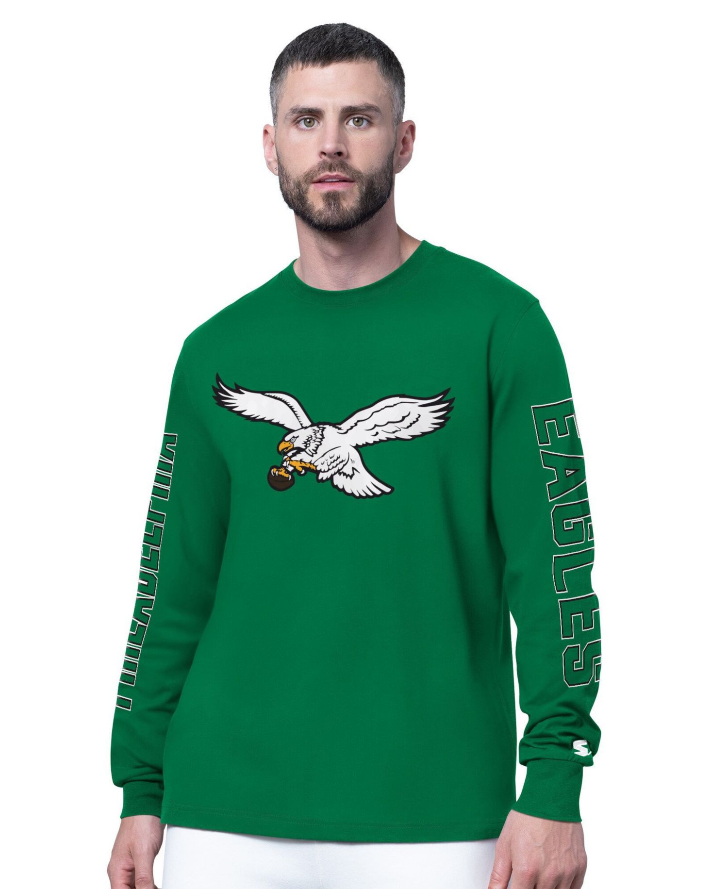 Men's Kelly Green Philadelphia Eagles Clutch Hit II Logo Long-Sleeve T-Shirt