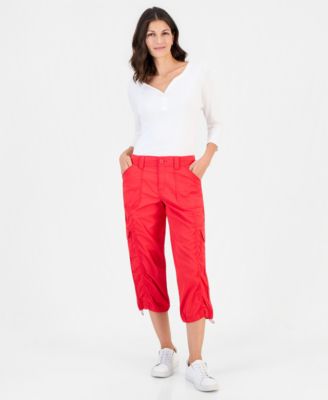 Women's Mid-Rise Cargo Capri Pants