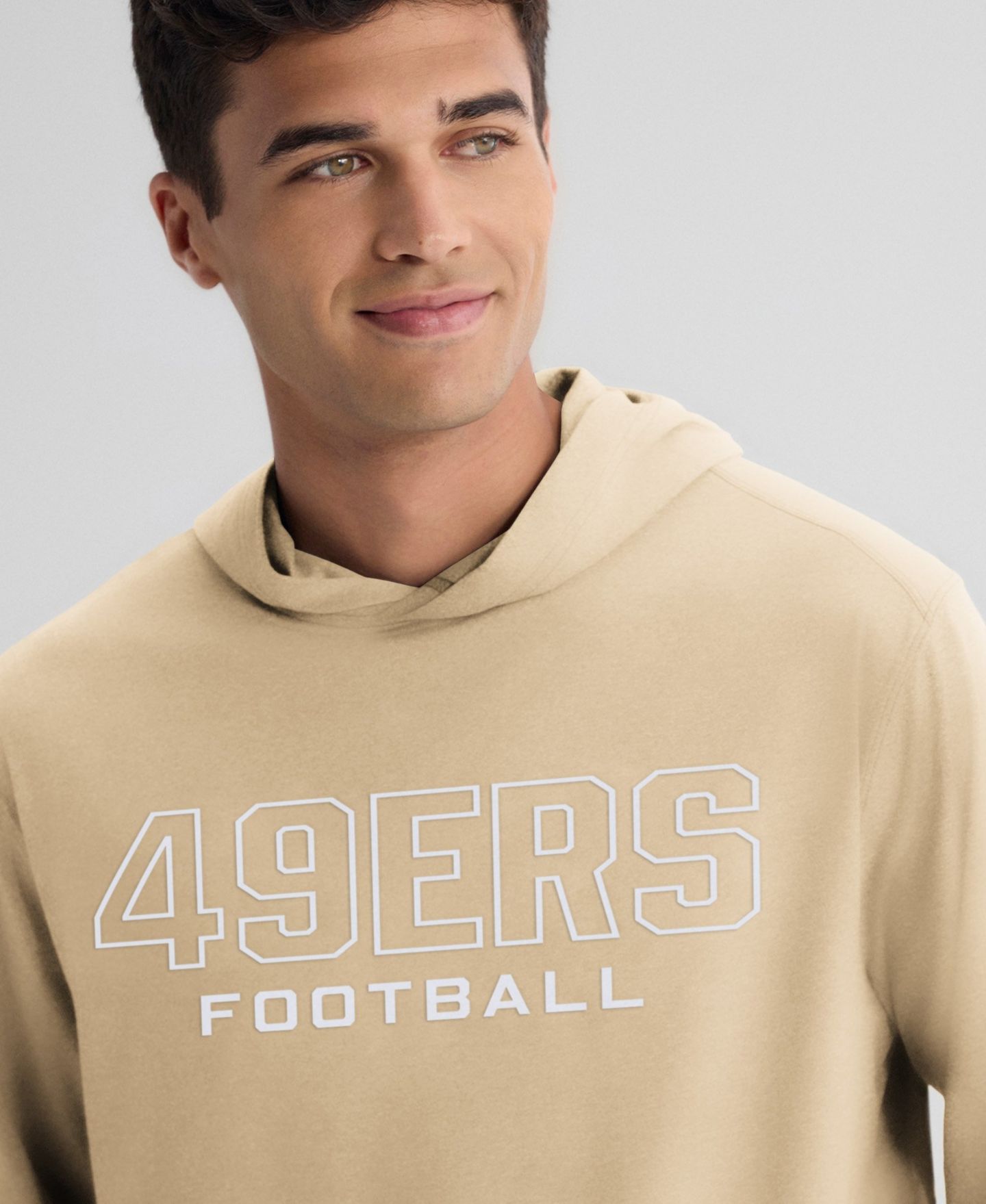 Мужская футболка Fanatics Tan San Francisco 49ers Clutch Long Sleeve Hooded — фото 2