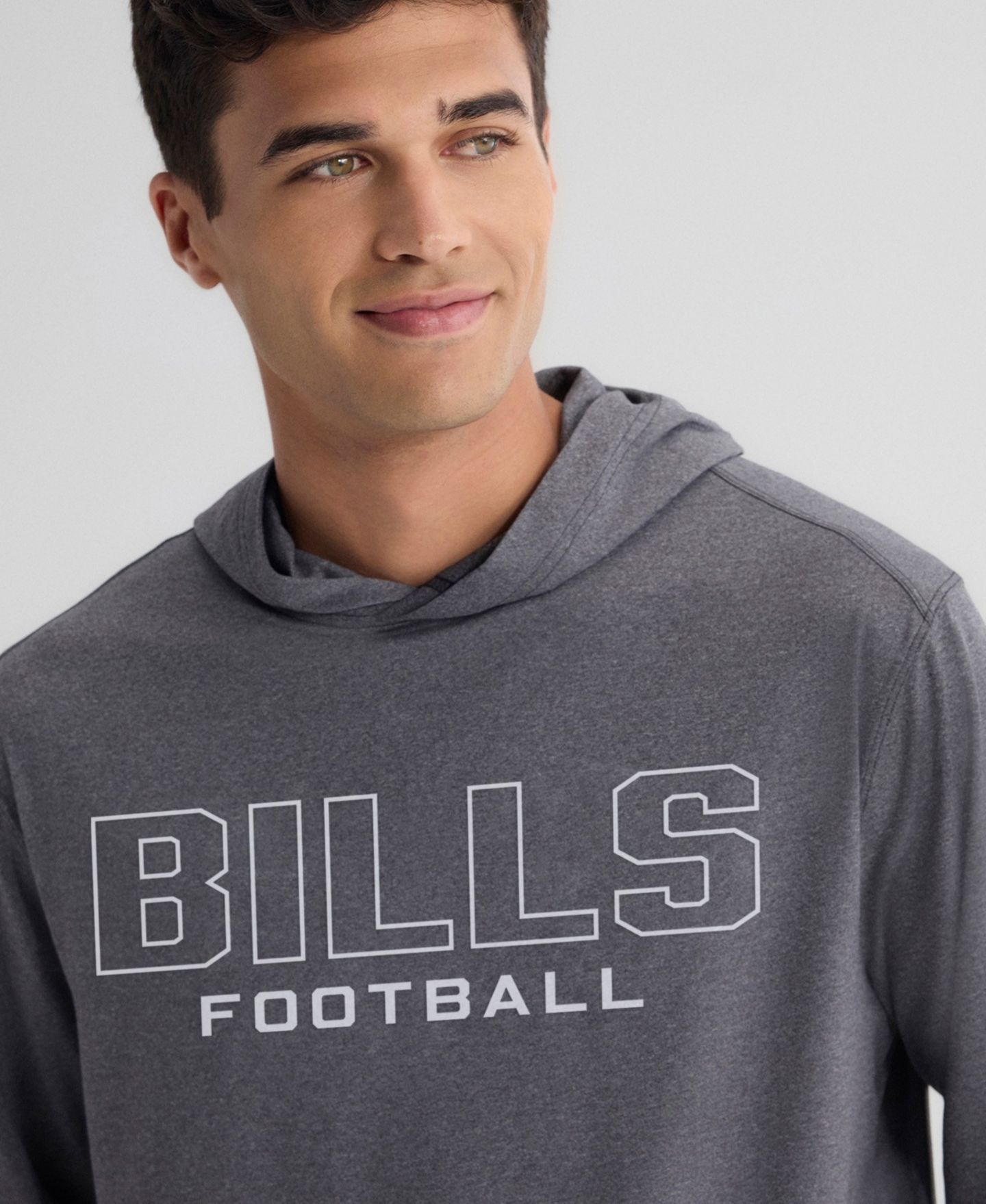 Мужская футболка Fanatics Charcoal Buffalo Bills Clutch Long Sleeve Hooded — фото 2