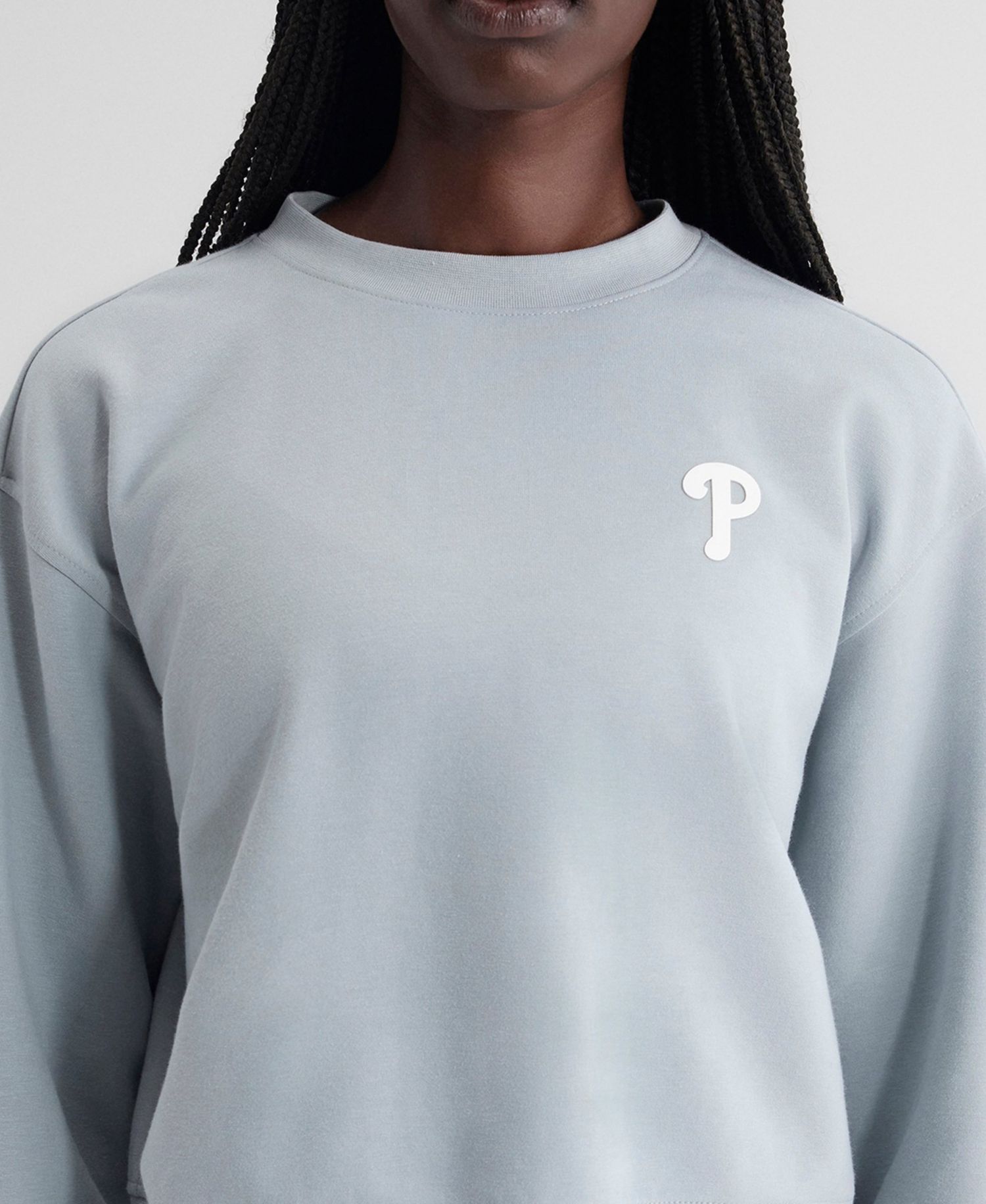 Women's Gray Philadelphia Phillies Oversized Clutch Tri-Blend Sweatshirt