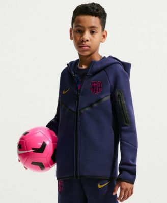 Big Boys and Girls Navy Barcelona Tech Fleece Raglan Full-Zip Hoodie
