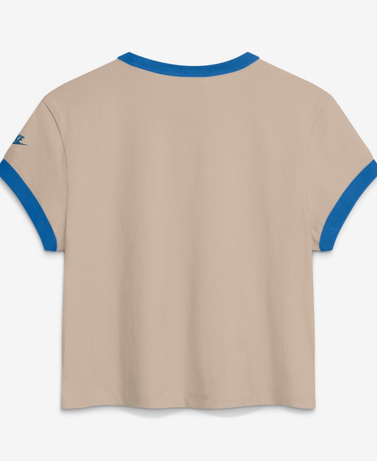 Women's Cream Detroit Lions Rewind Ringer Mod Cropped T-Shirt