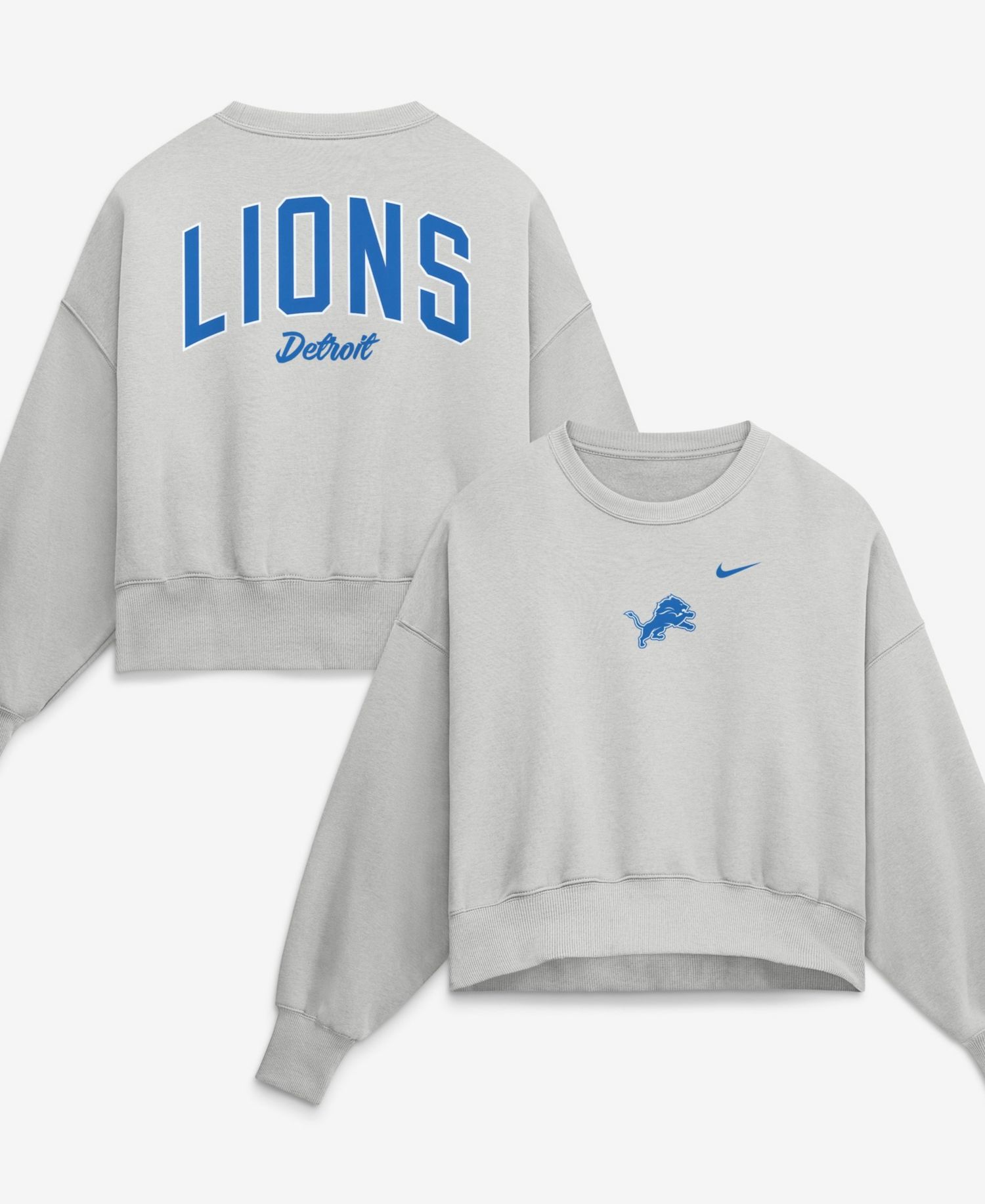 Women's Gray Detroit Lions Oversized Primetime Phoenix Fleece Sweatshirt