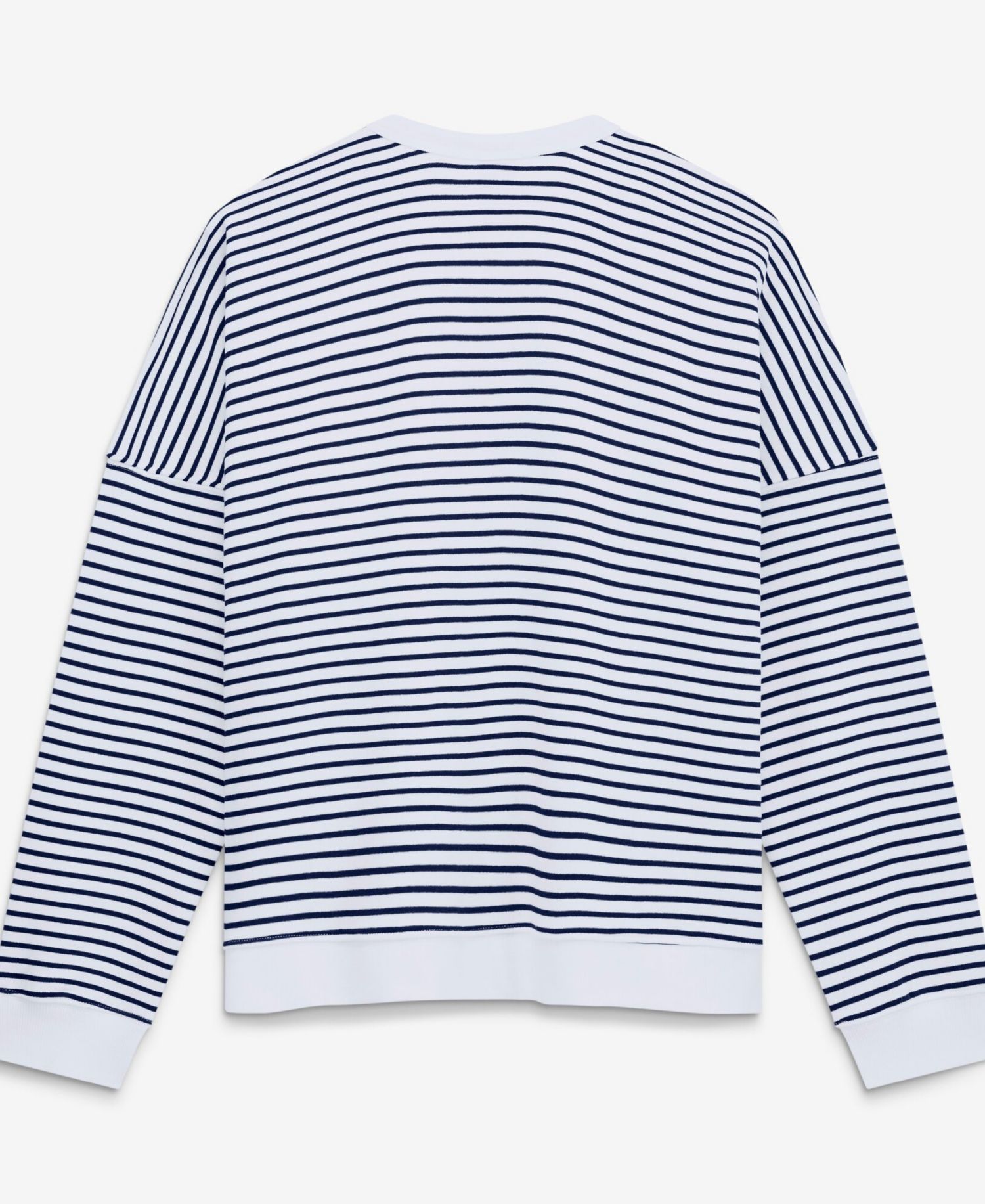 Women's White/Navy Dallas Cowboys Striped Oversized French Terry Sweatshirt