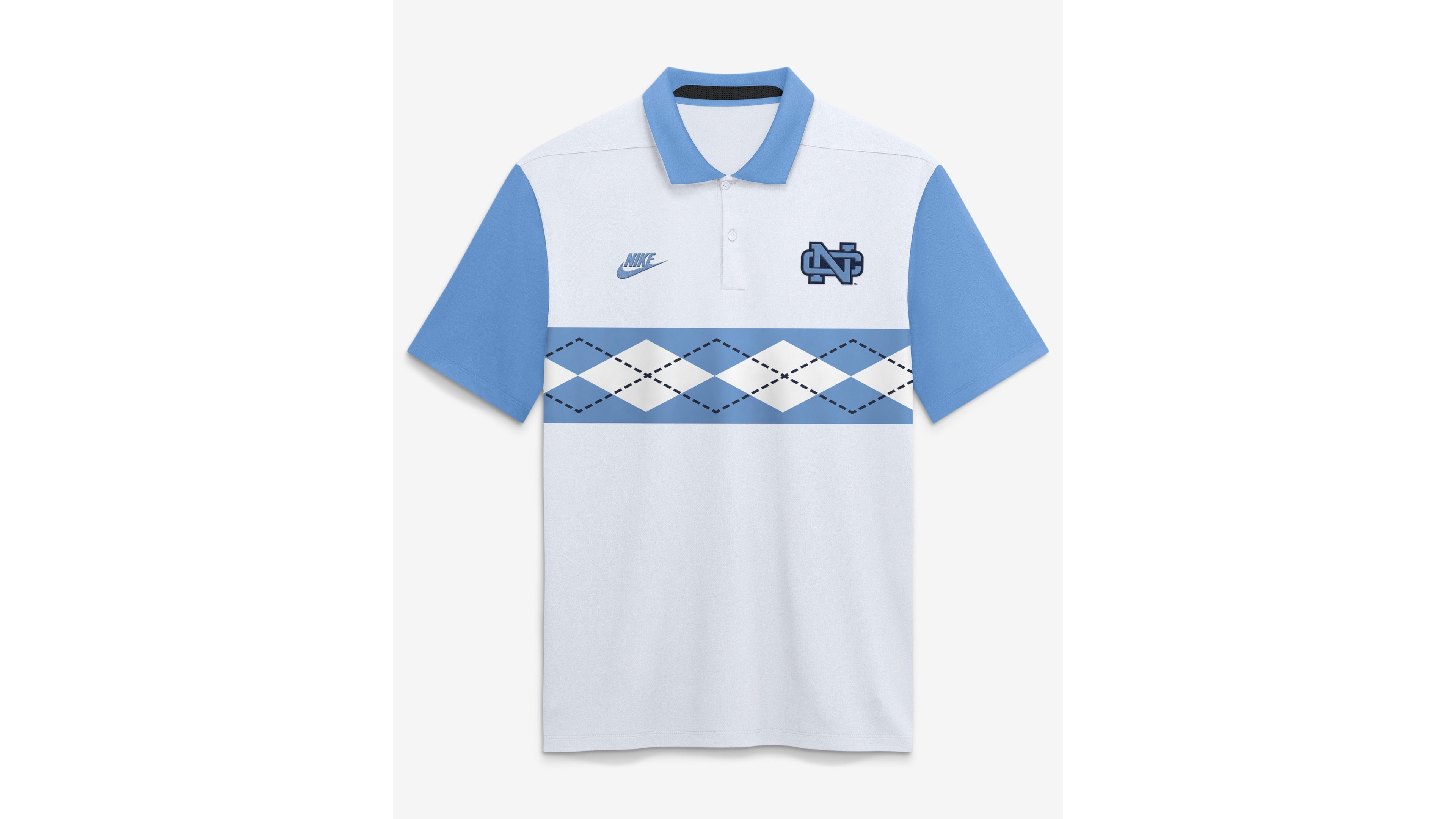 Nike Men's White North Carolina Tar Heels Legacy Vapor Logo Dri-fit Polo Shirt