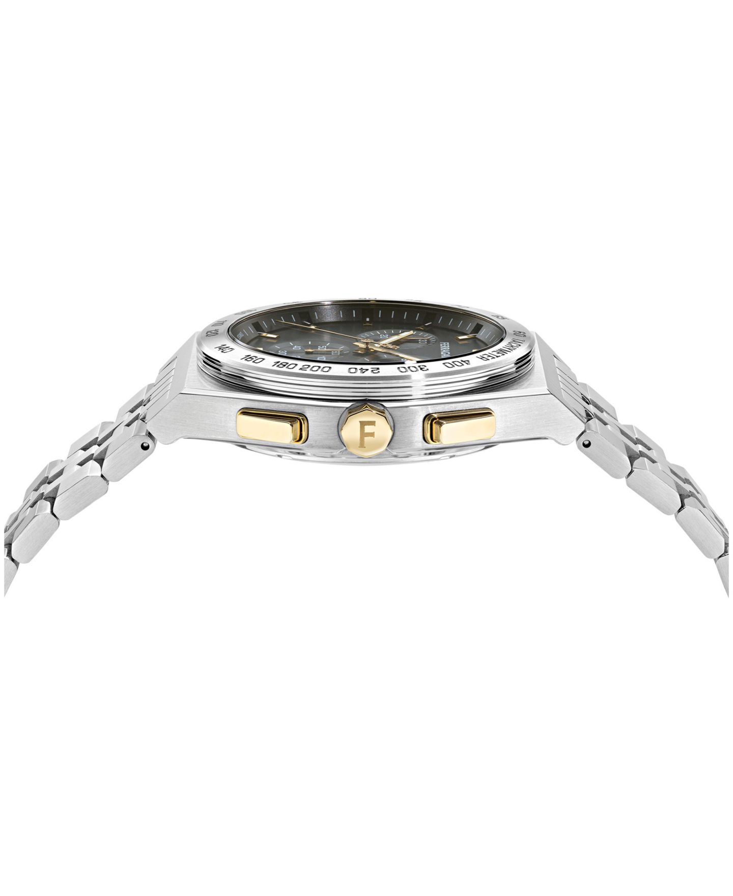 Мужские часы Ferragamo Silver Stainless Steel Chronograph Bracelet Watch 42mm — фото 2