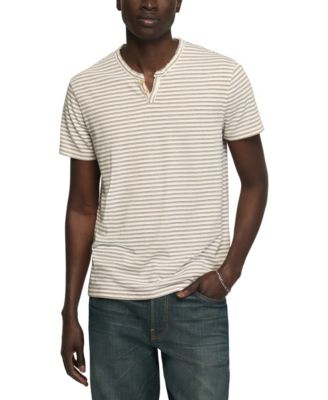 Men's Striped Venice Burnout Notch Neck T-Shirt