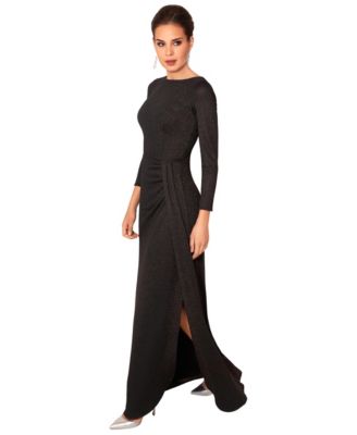 Women's Sienna Formal Long-Sleeve Boat-Neck Gown
