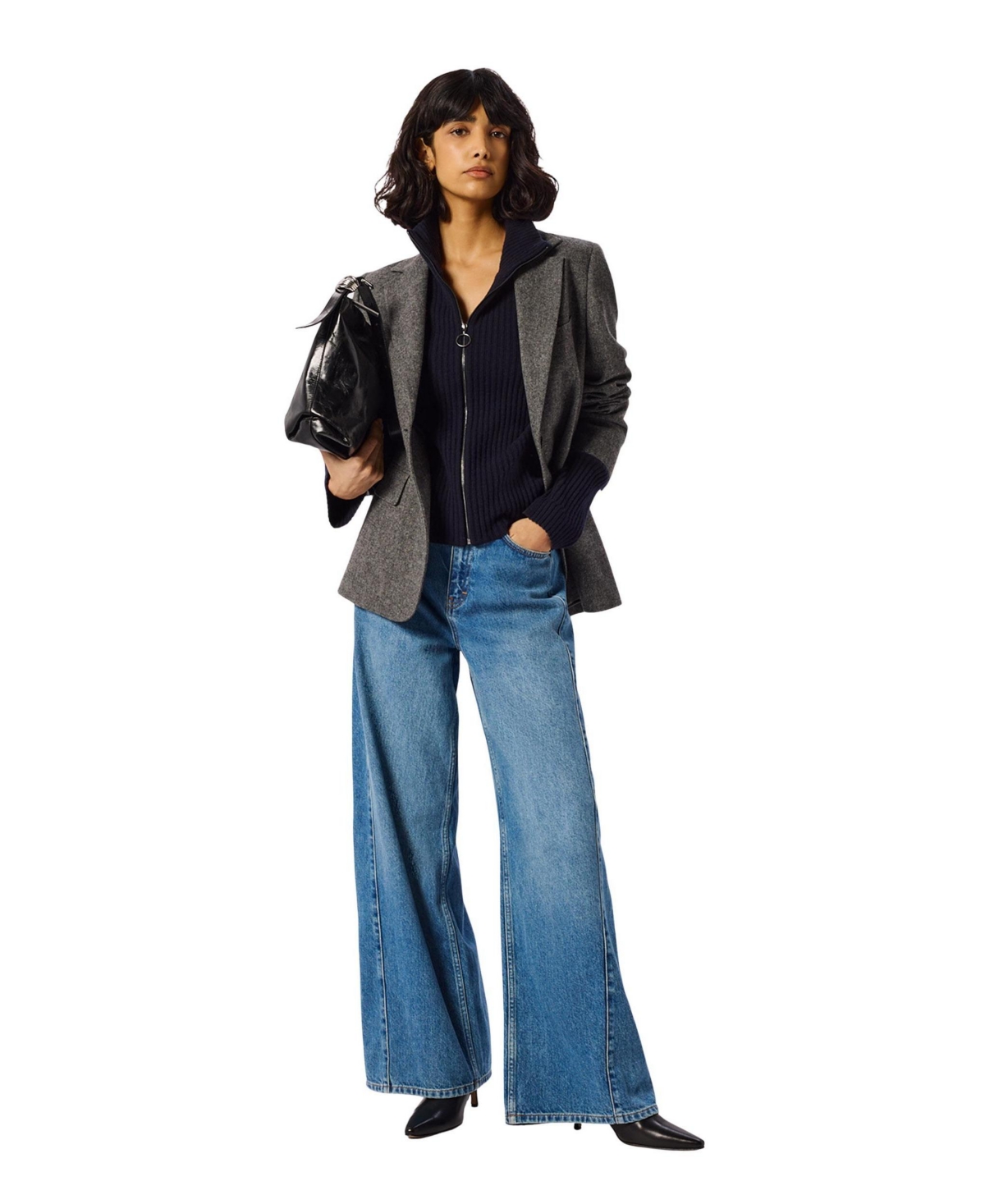 Whistles Women's Herringbone Wool Blazer