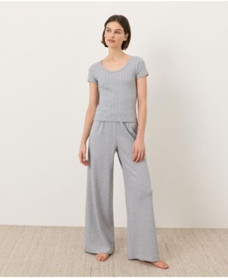 Women's Organic Cotton Pointelle Wide Leg Pant