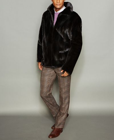 The Fur Vault Men's Mink Fur Bomber Jacket