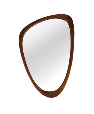 24x 36 Inch Irregular Decorative Wall Mirror Solid Wood Frame Modern Aesthetic Framed Vanity Mirror for Bathroom Living Room Home Decor