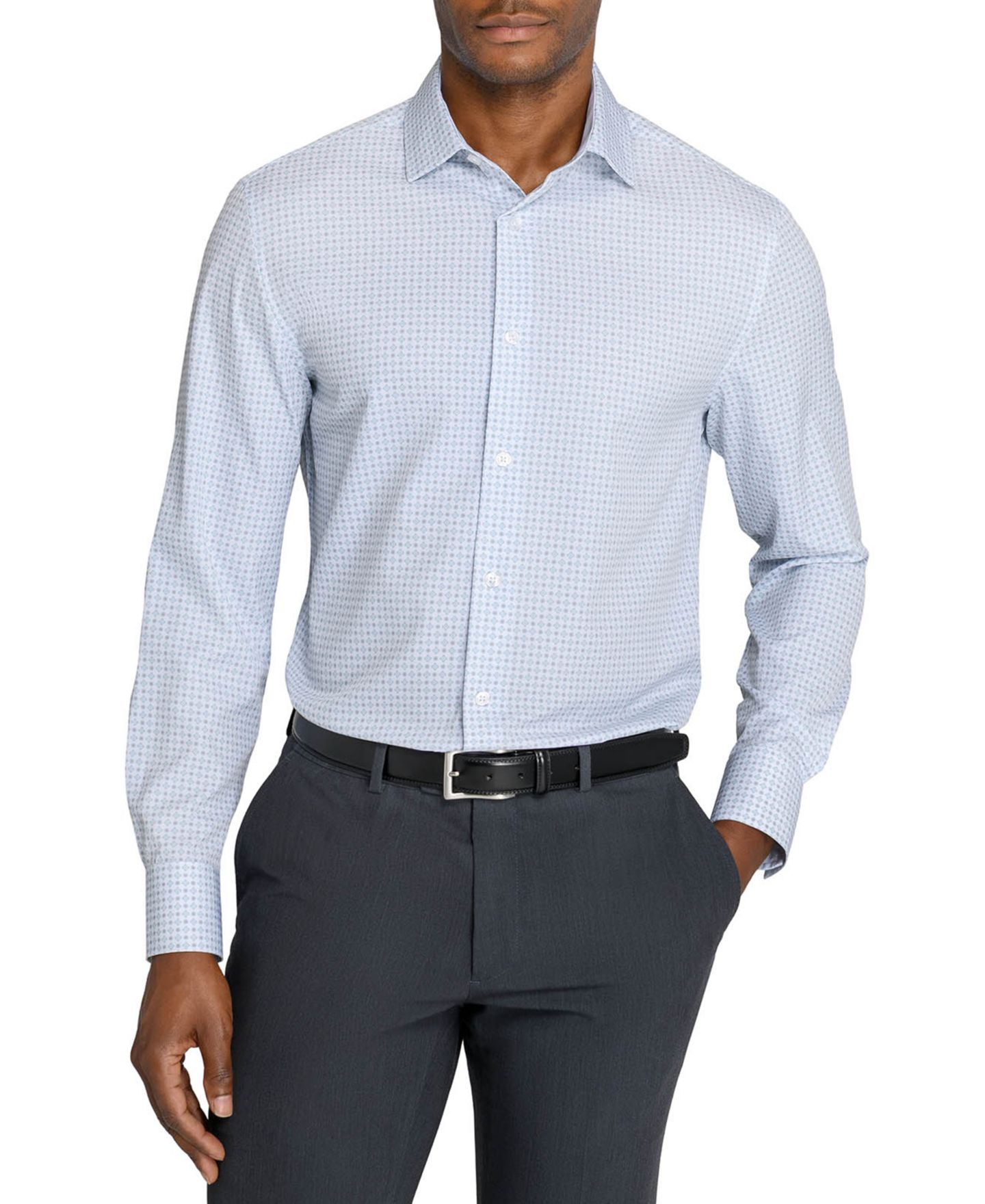 Мужская рубашка ConStruct Slim-Fit Stretch Dress Shirt, цвет: Белый с принтом — фото 5