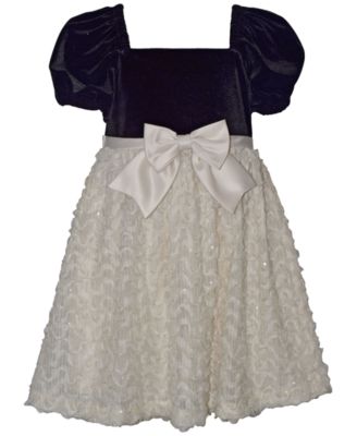 Girls' 2T-6X Bonaz Bodice Satin Bow Waist Dress