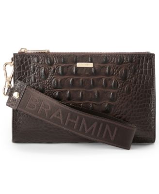 Adia Croc-Embossed Small Zippered Wristlet 